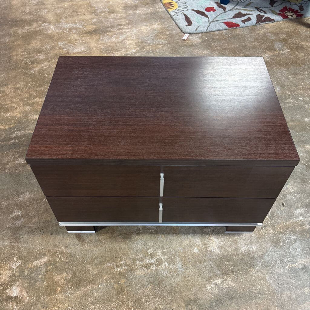 Modern 2 Drawer End Table 27.5x17.5x17.5