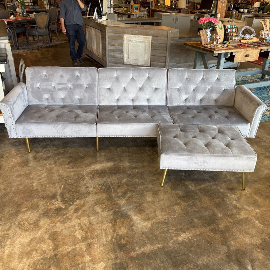 Convertible Sectional with Ottoman (RT $700)