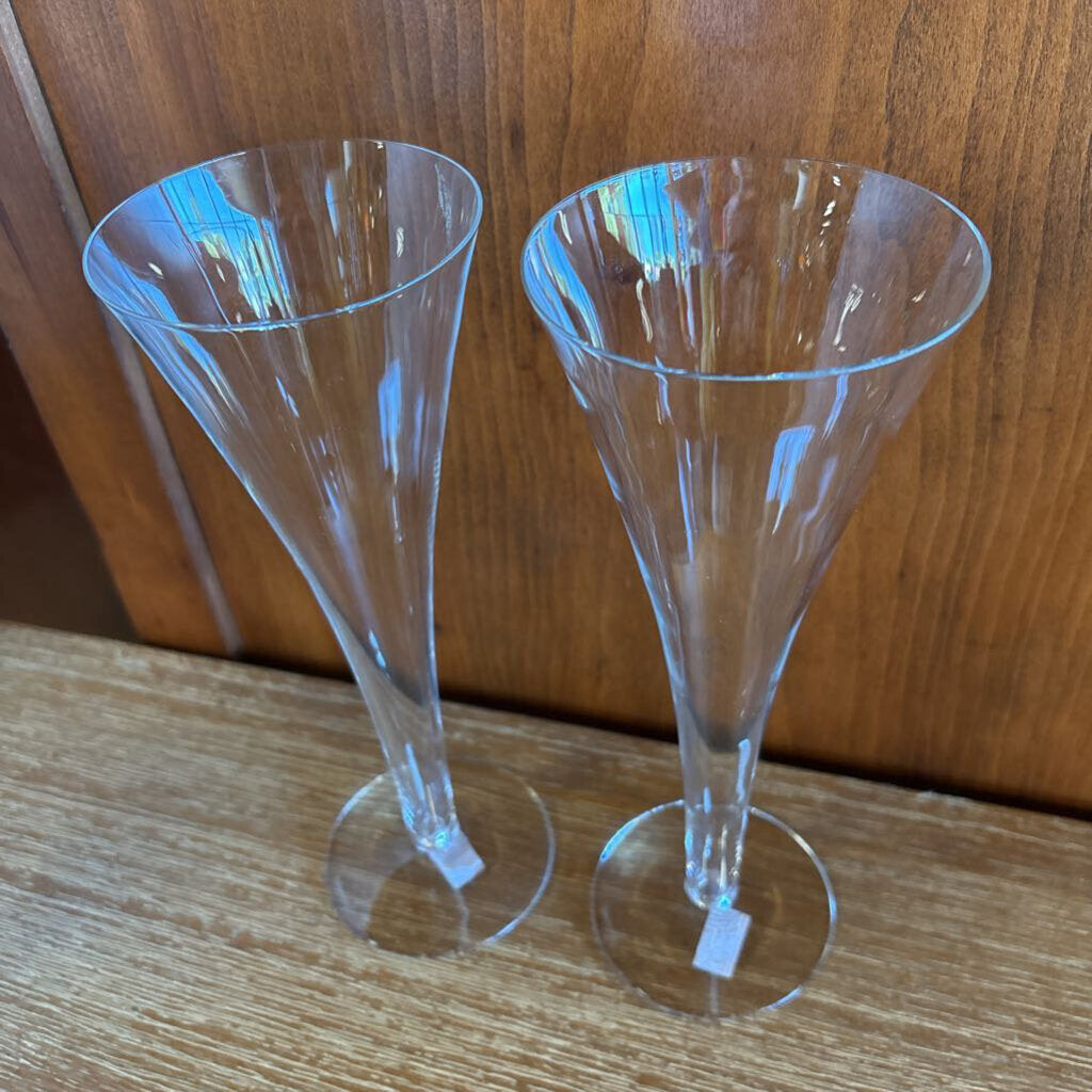 Tiffany Trumpet Stem Flutes Set 2