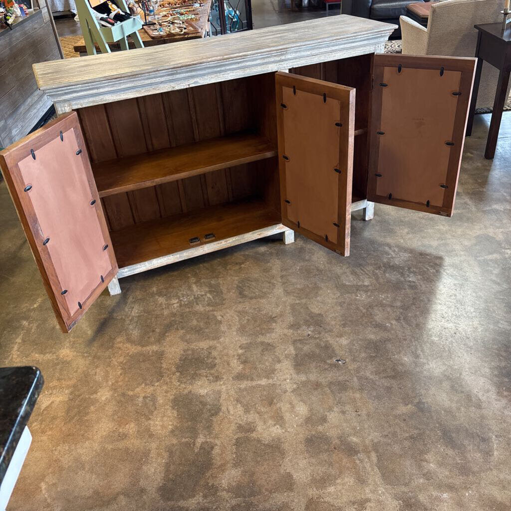 Distressed Mirrored Doors Cabinet 61 X 18 X 38.75