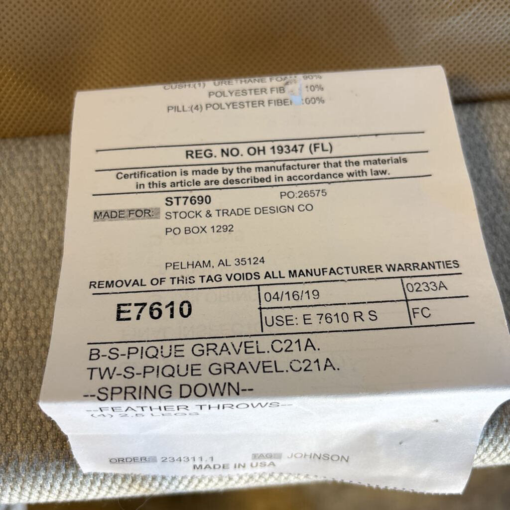 Down Filled Sofa 80"L