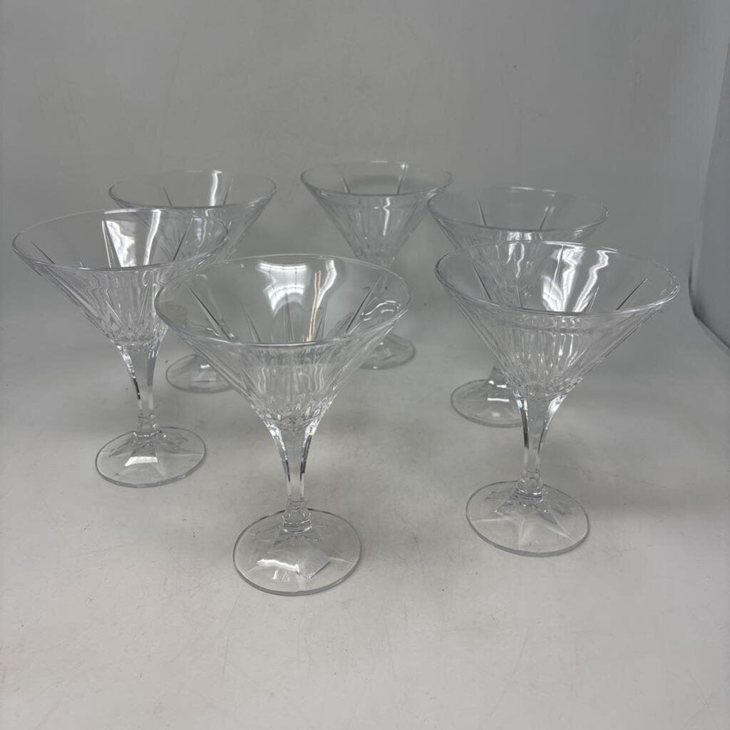 Crystal Martini Glasses 6 Pc