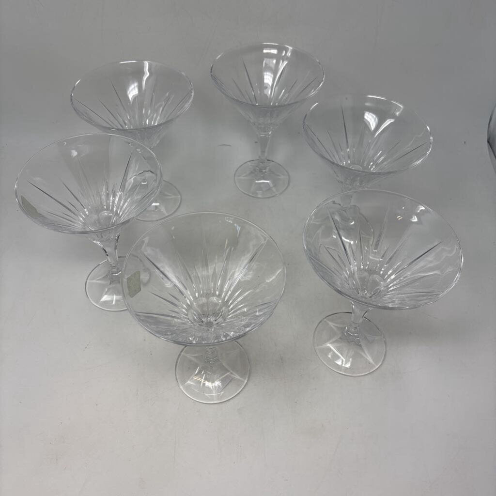 Crystal Martini Glasses 6 Pc