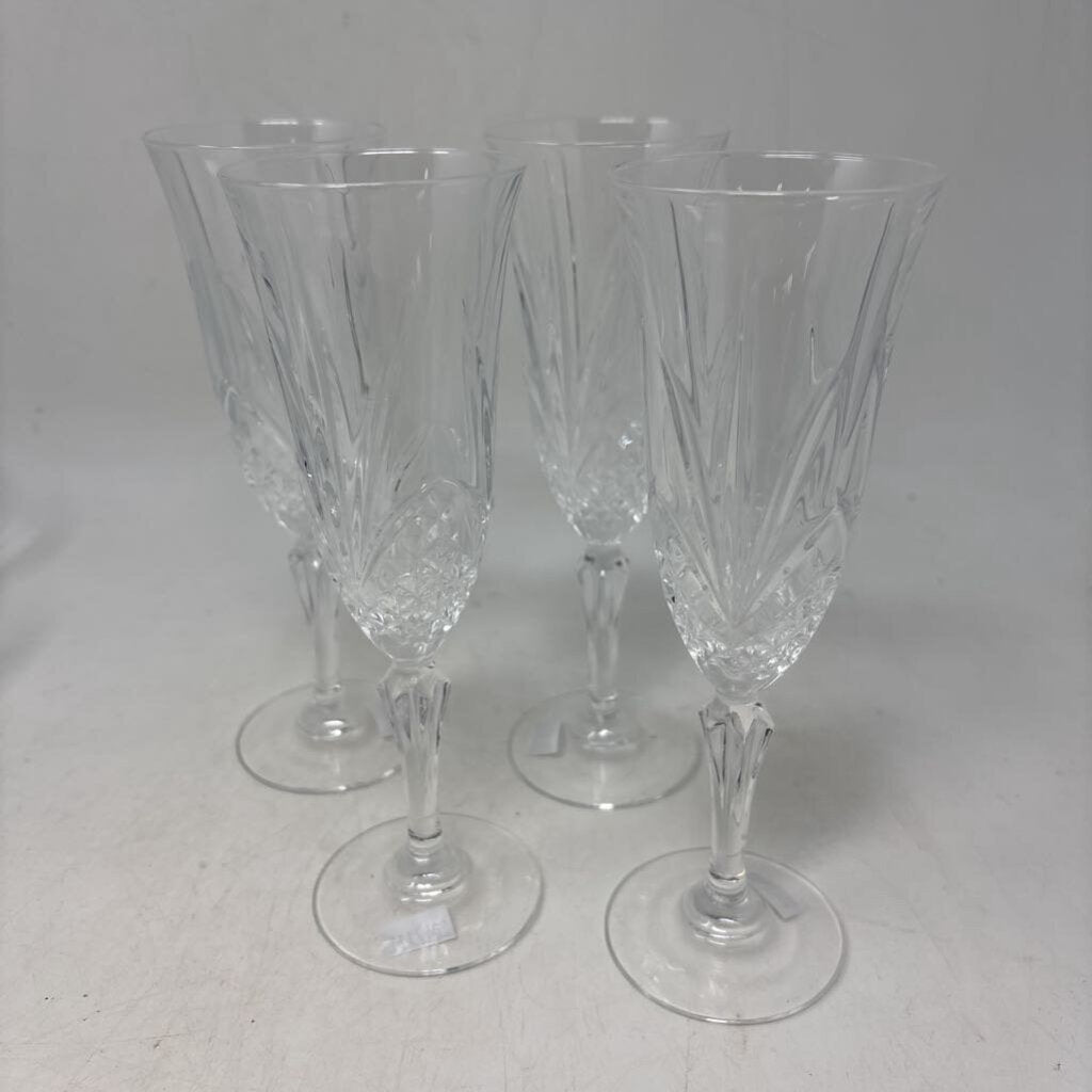 Crystal Champagne Flutes 4 PC