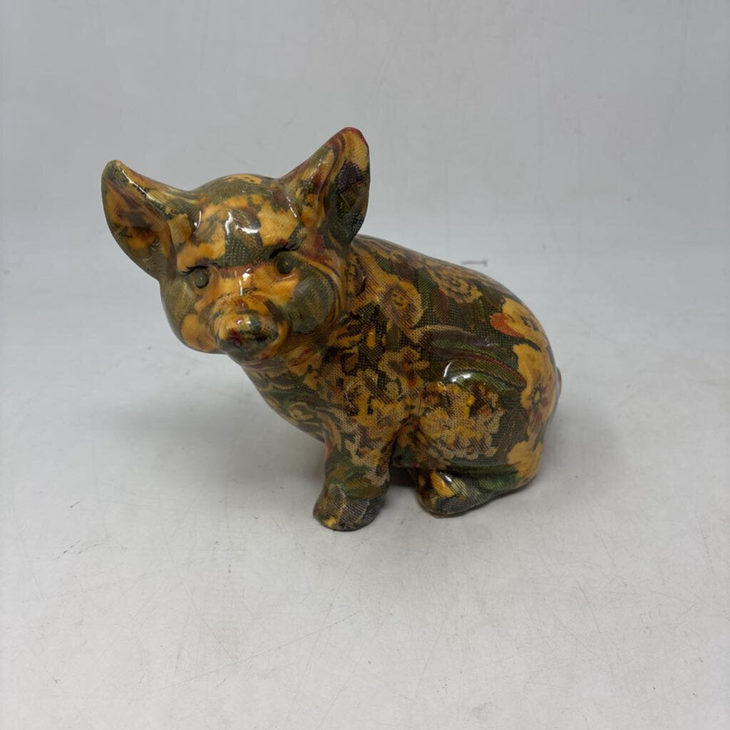 Decoupage Ceramic Pig