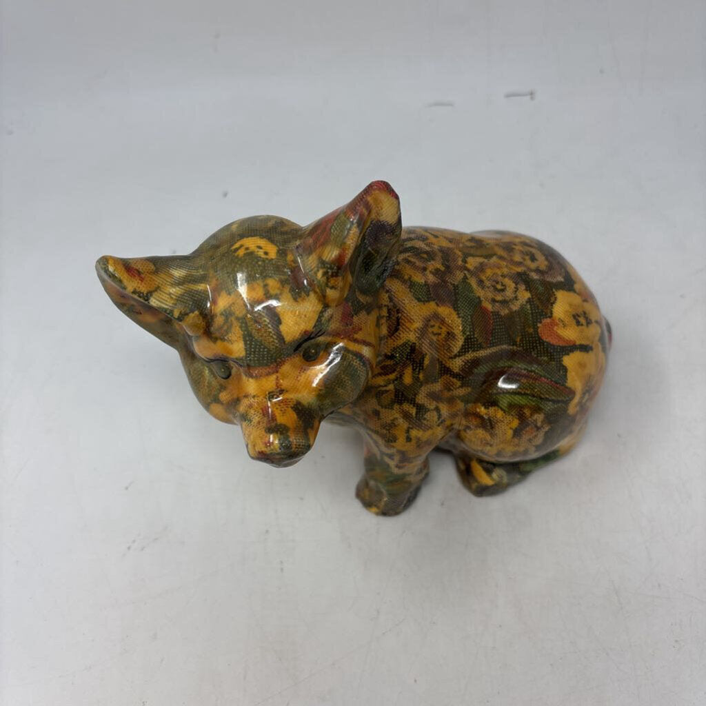 Decoupage Ceramic Pig