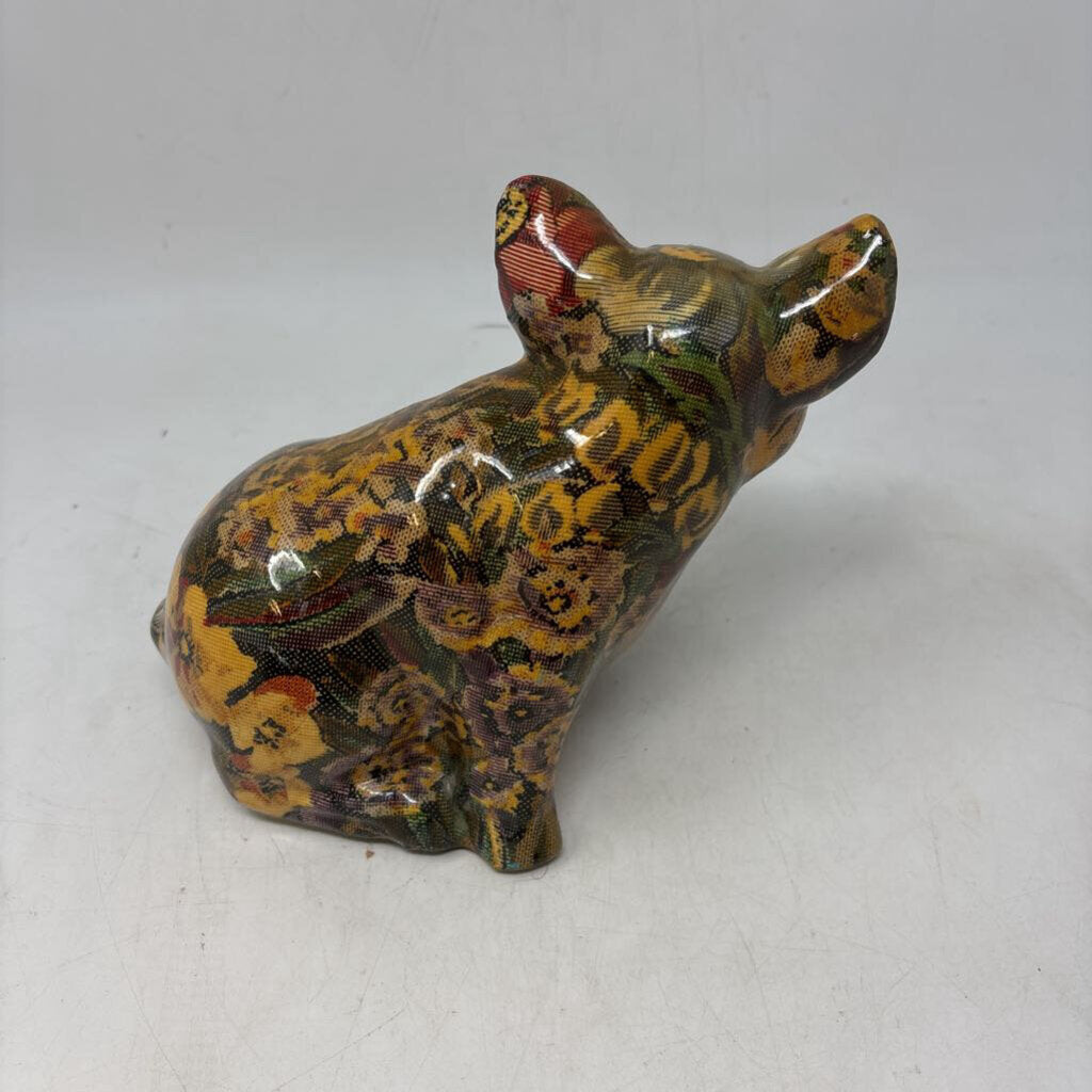Decoupage Ceramic Pig