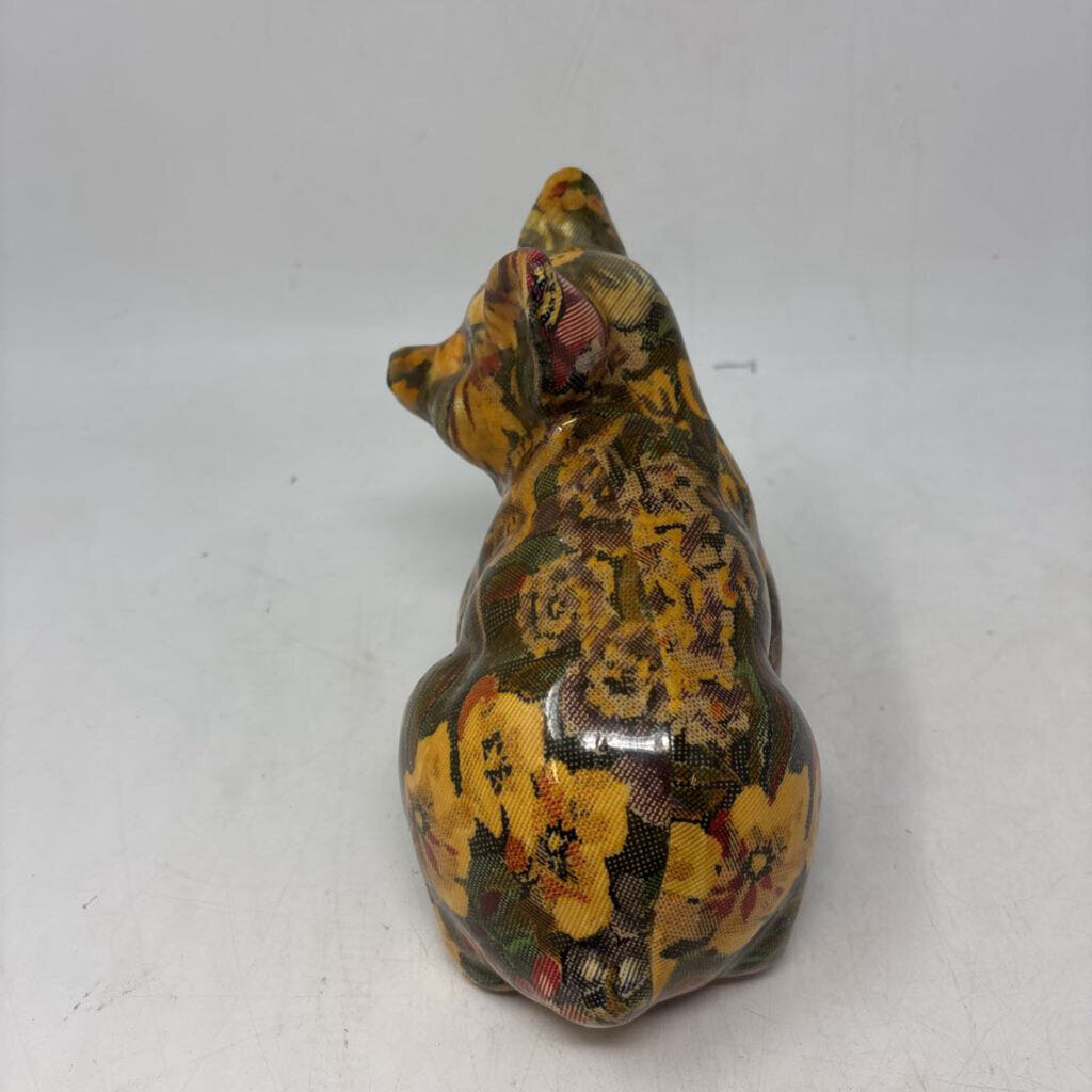 Decoupage Ceramic Pig