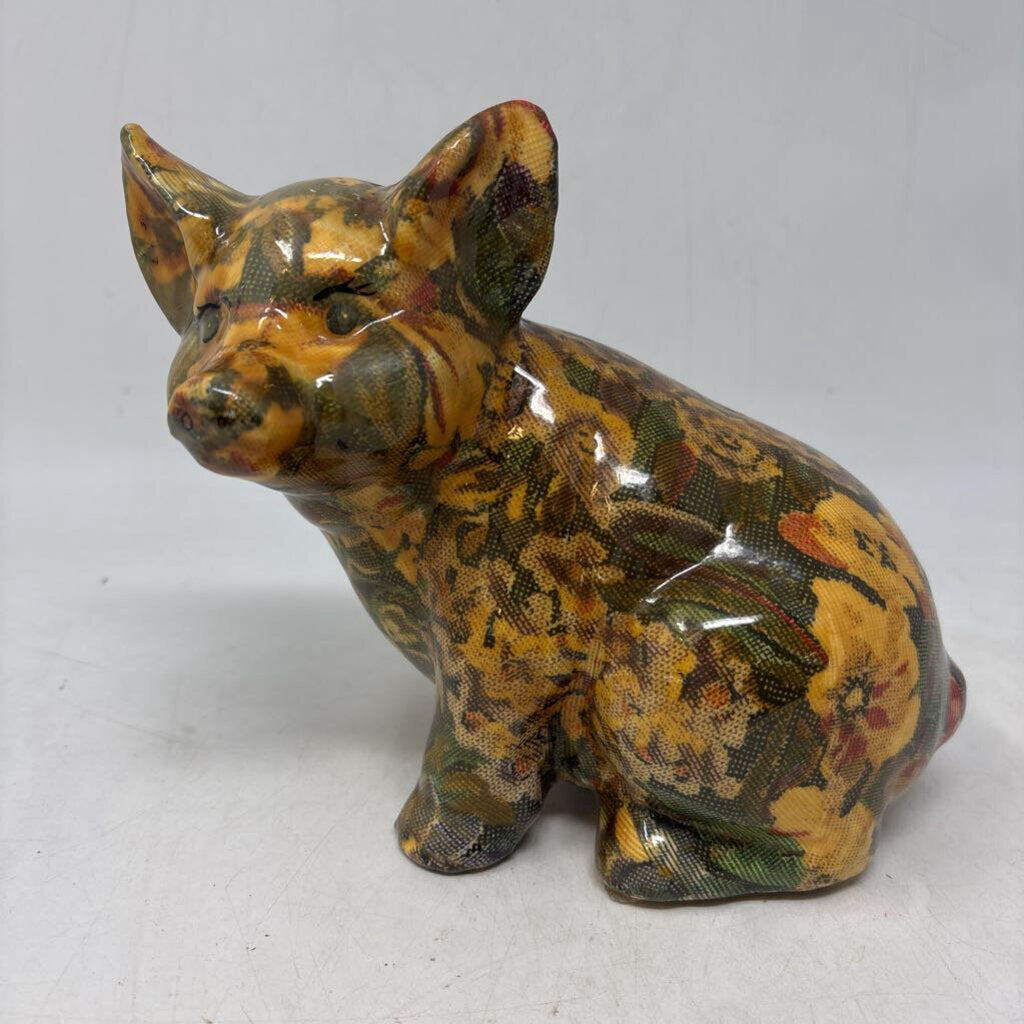 Decoupage Ceramic Pig