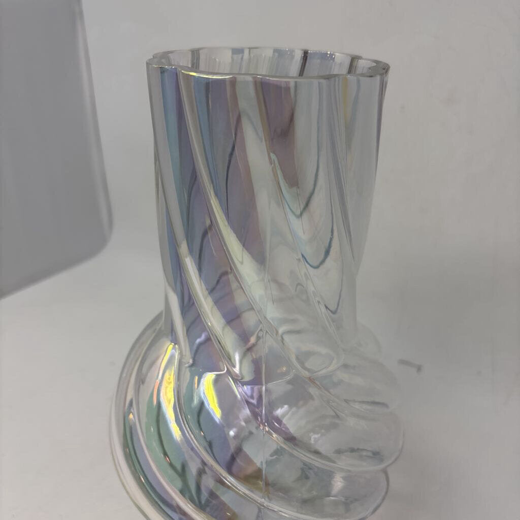 Cut Glass Swirl Vase