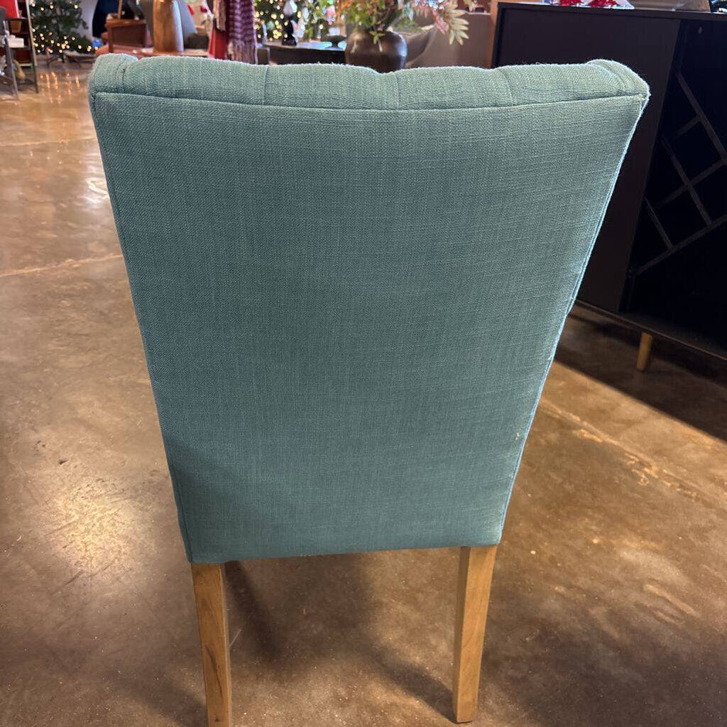 Set 4 Linen Tufted Dining Chairs