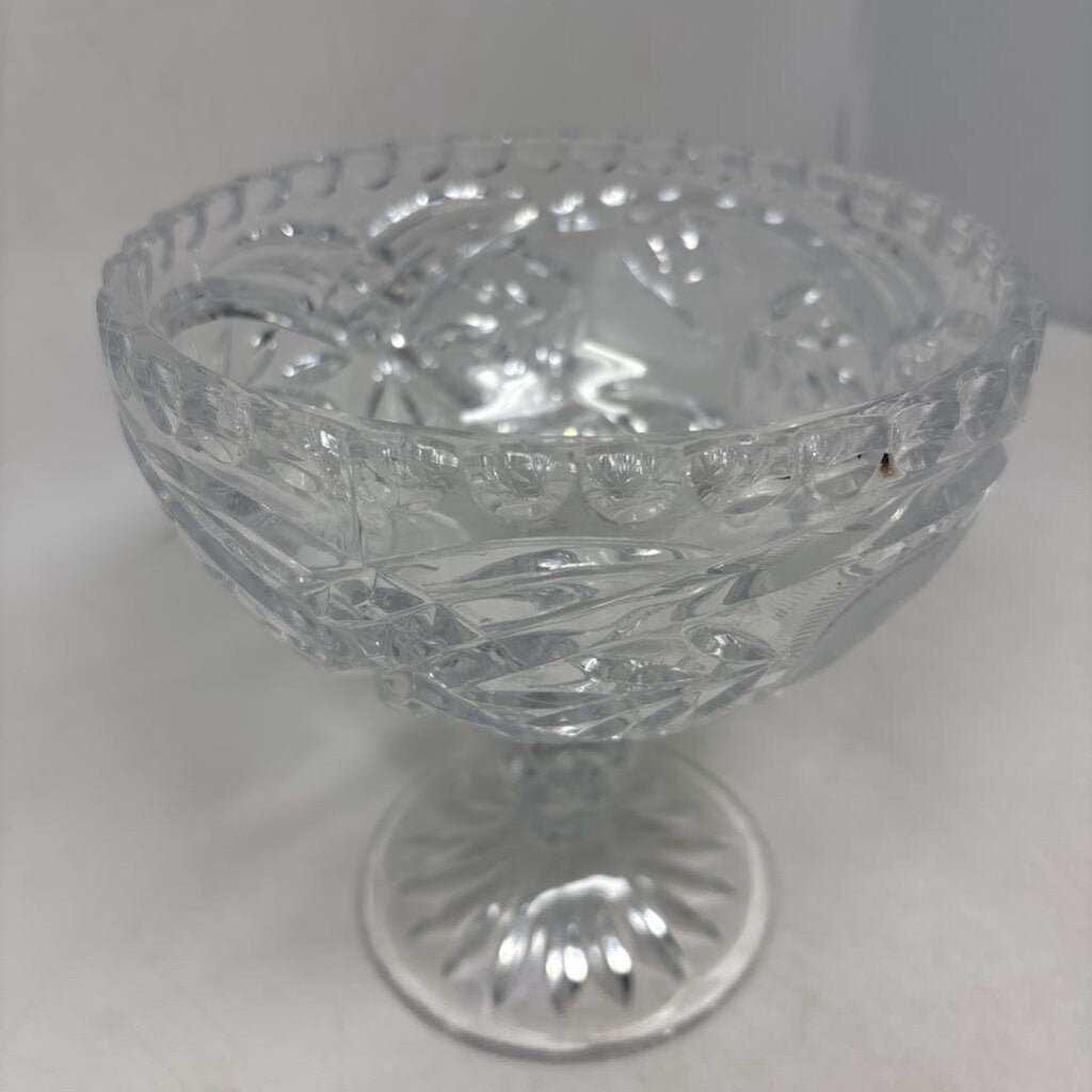 Footed Cut Crystal Bowl 6in high