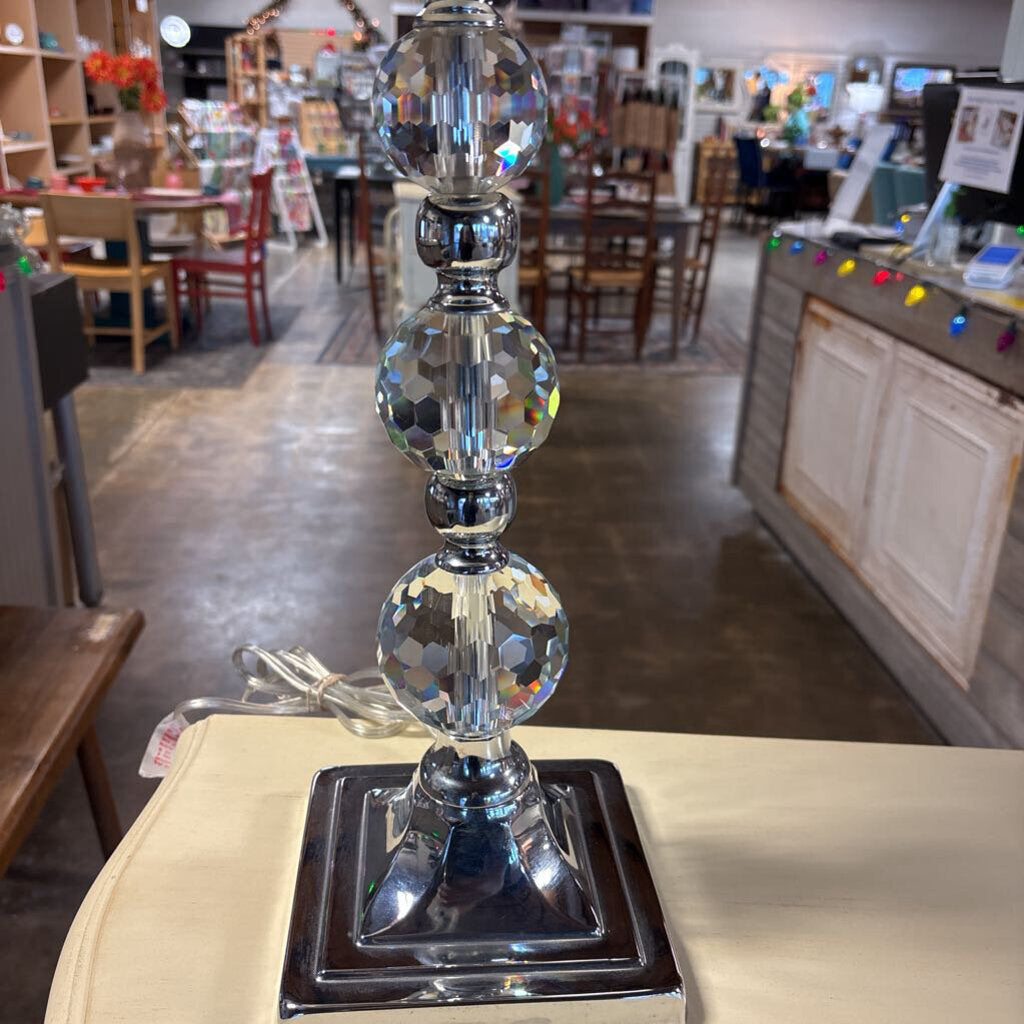 Stacked Crystal Balls Lamp 29in