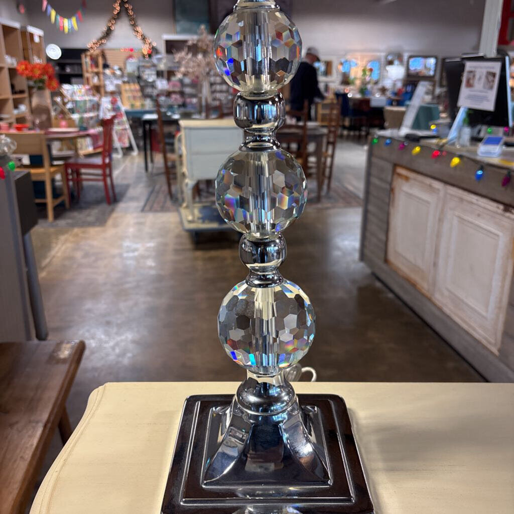 Stacked Crystal Balls Lamp 29in