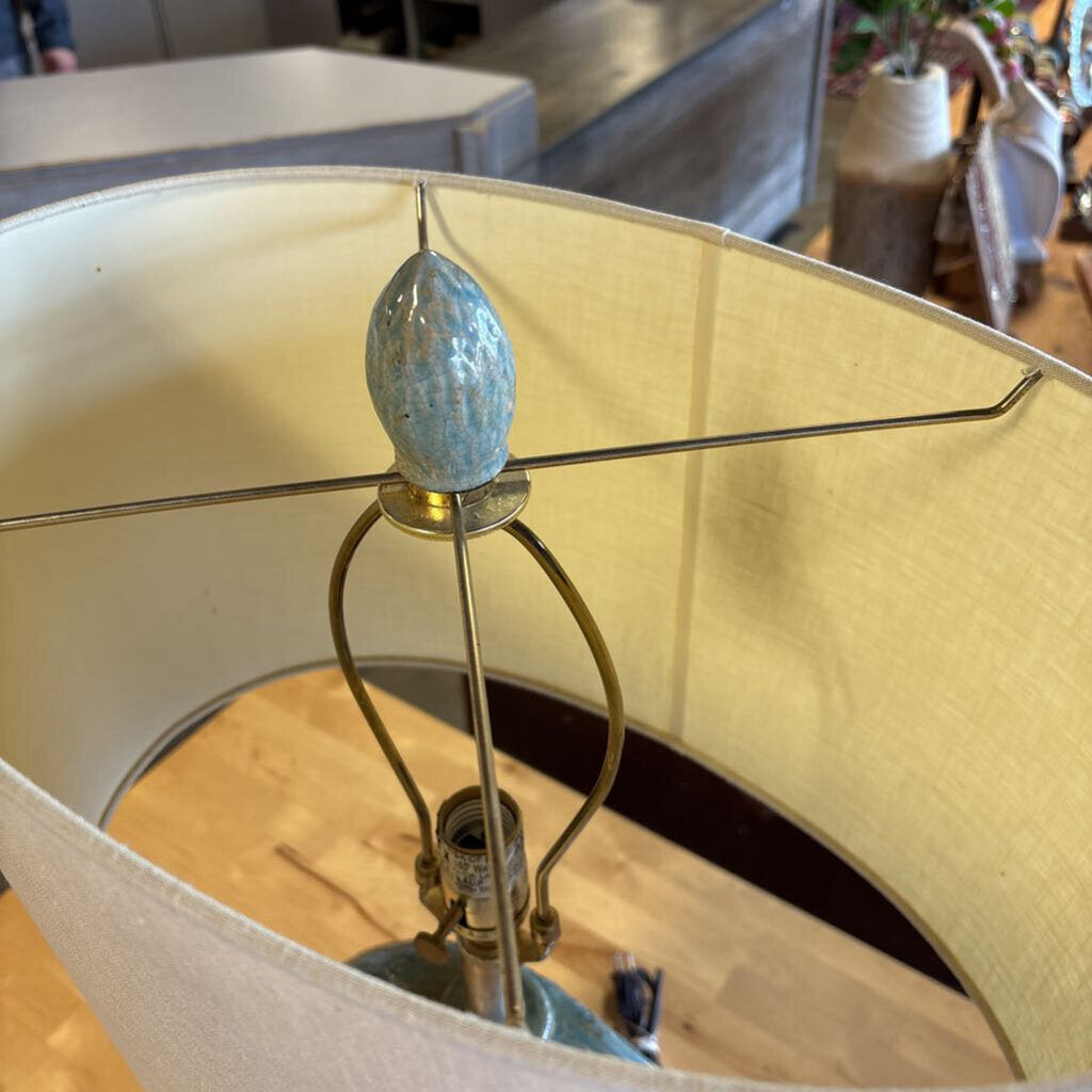 Uttermost Textured Glazed Base Aqua/Tan Lamp