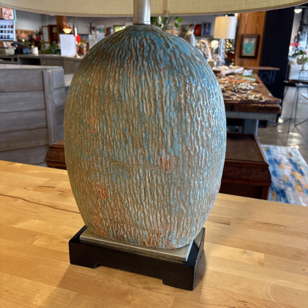 Uttermost Textured Glazed Base Aqua/Tan Lamp