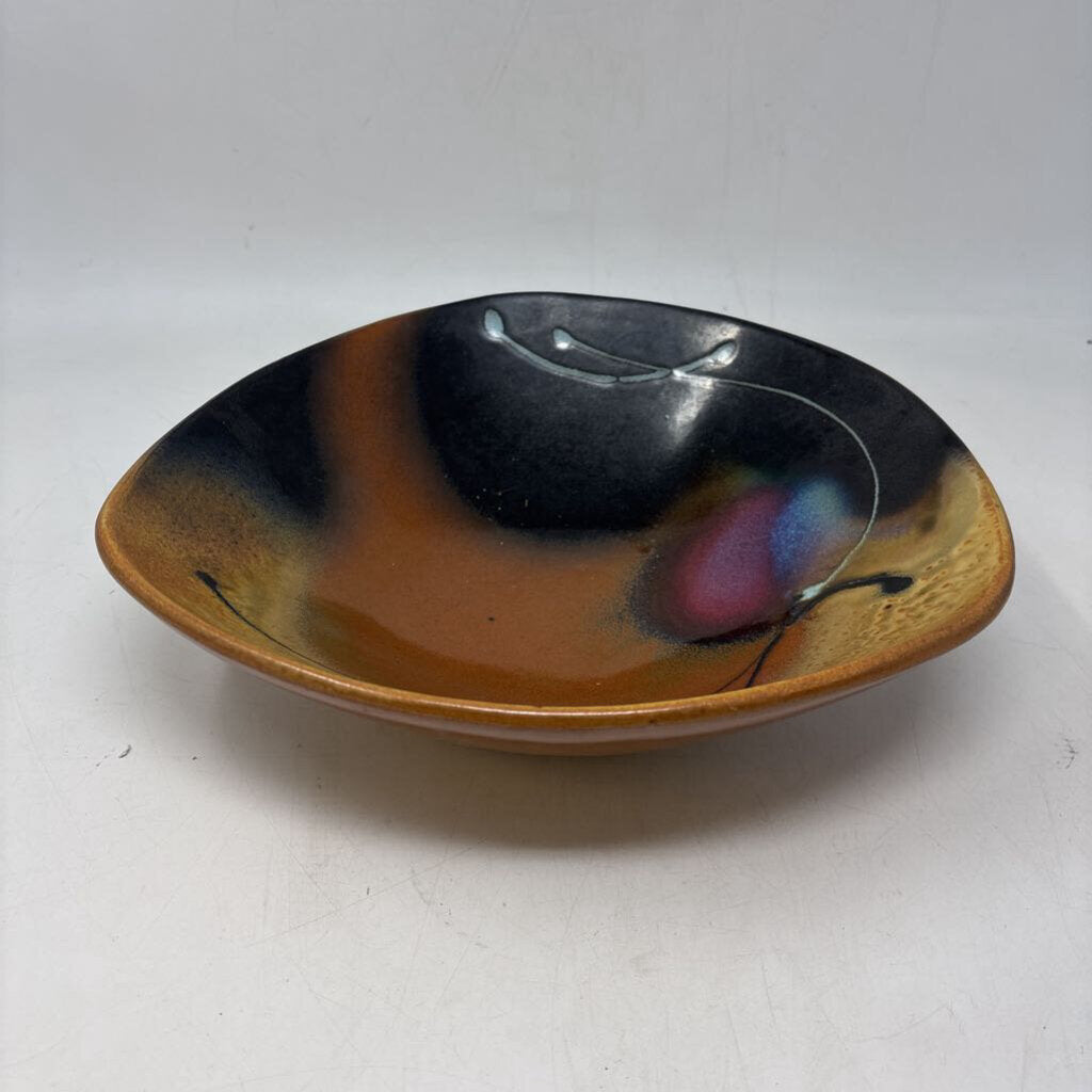 Loren Lukens Abstract Pottery Signed Bowl