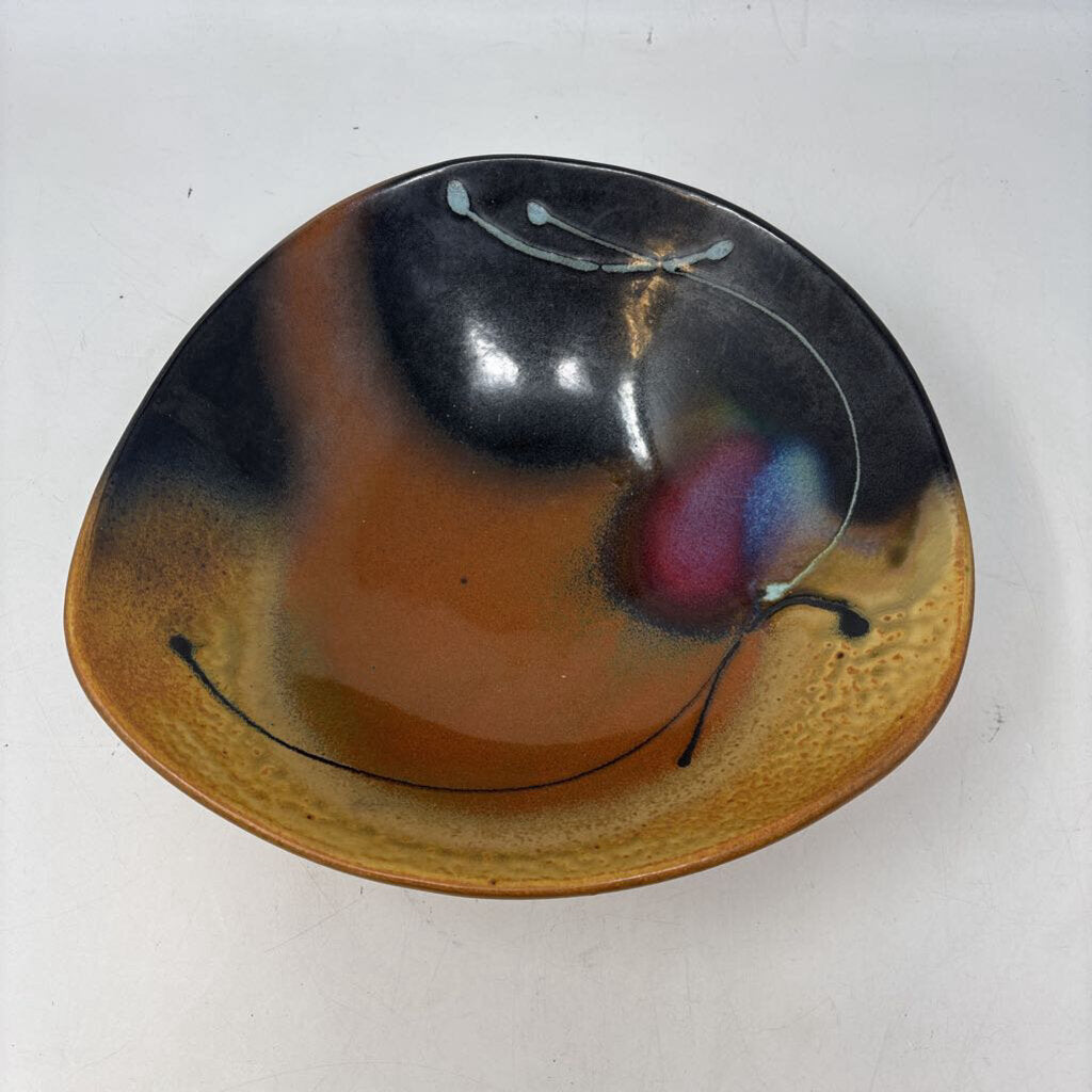 Loren Lukens Abstract Pottery Signed Bowl