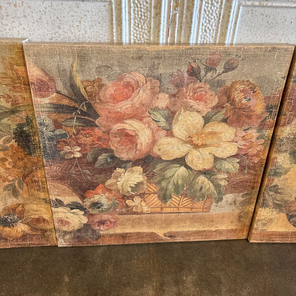 Set of 3 Vintage Inspired Tryptic 24x24ea