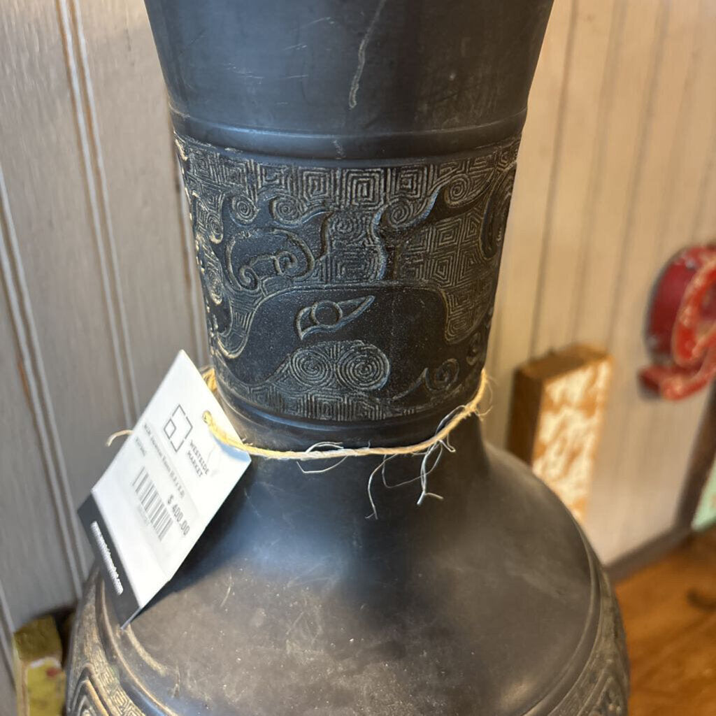 Japanese Metal Vase 20in