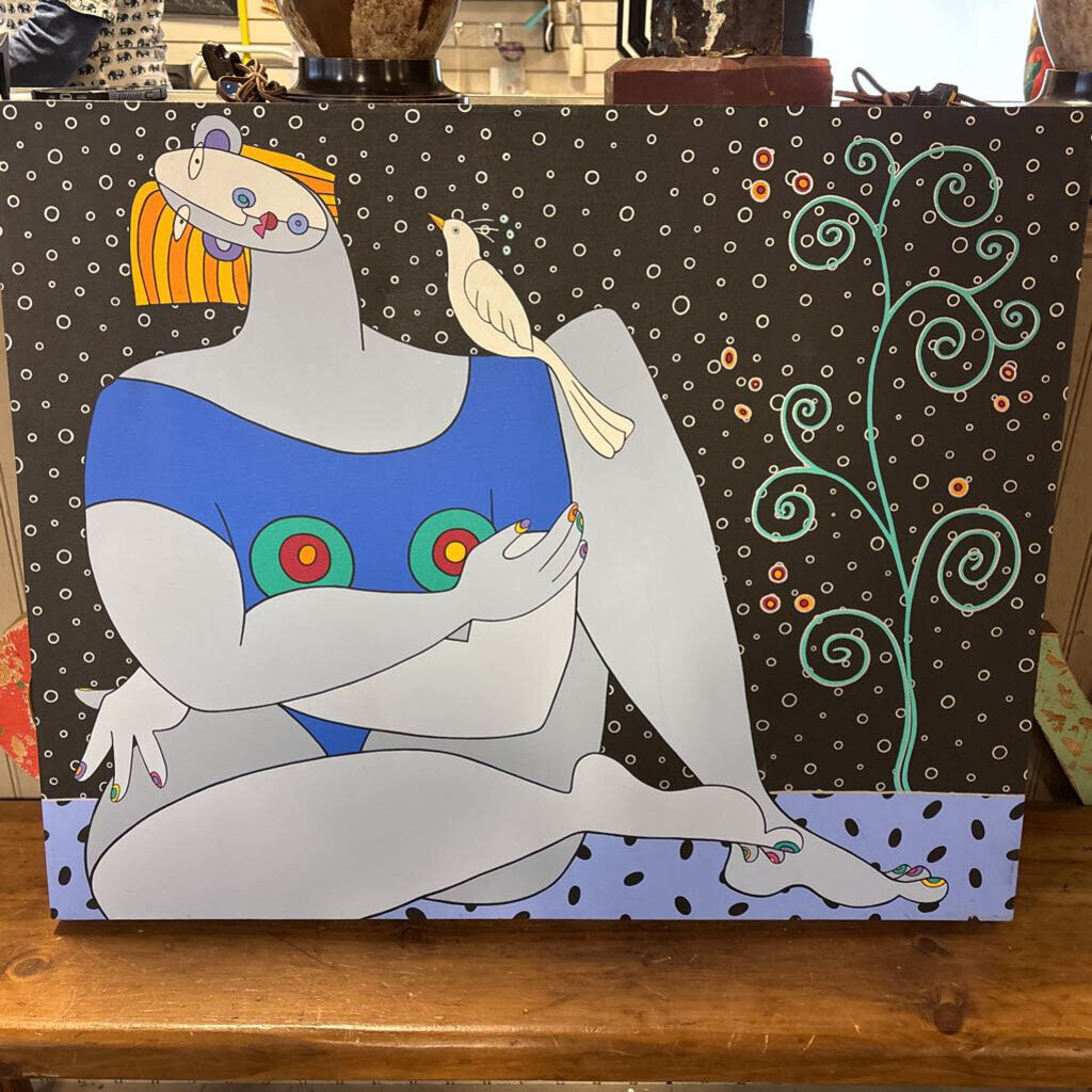 Lady Leaning with Dove 30x24