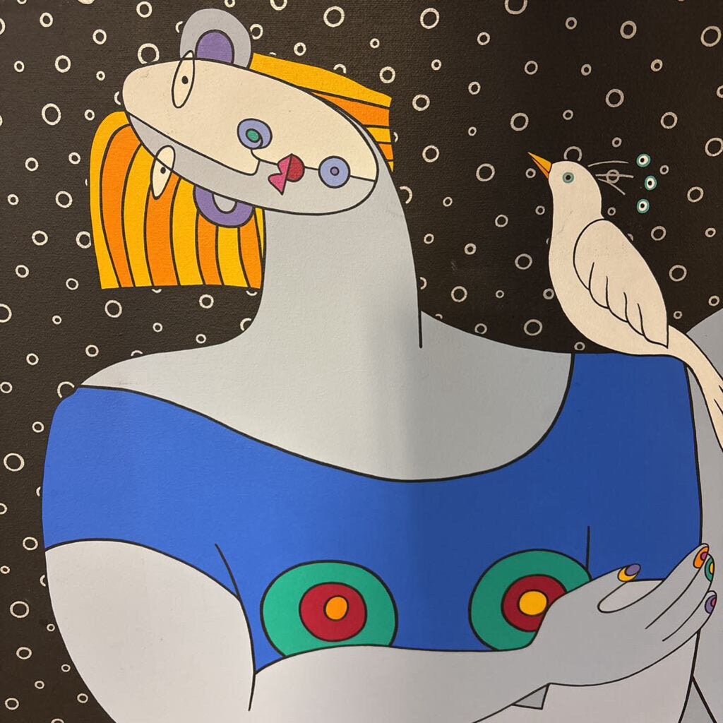 Lady Leaning with Dove 30x24