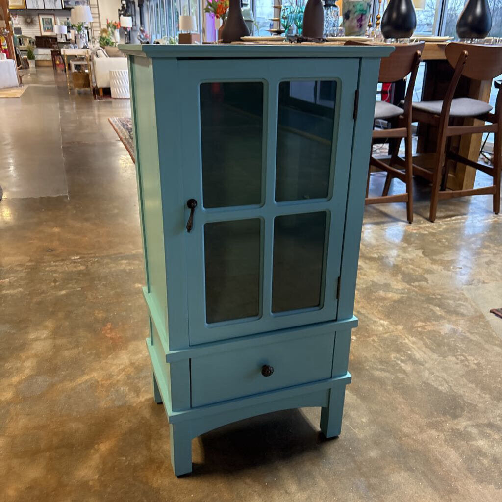 Glass Pane Door 1 Drawer Cabinet 18 X 13 X 36