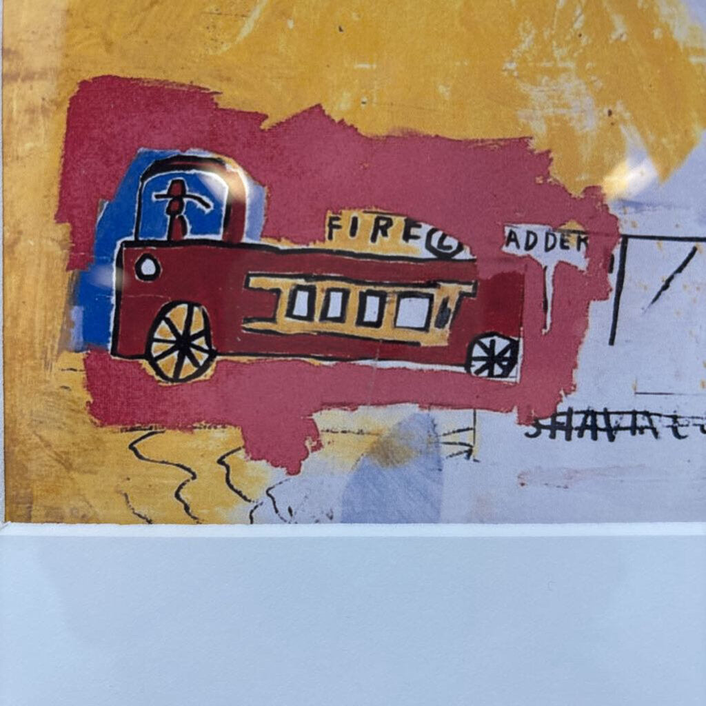 Pink Elephant with Fire Engine 14 x 16