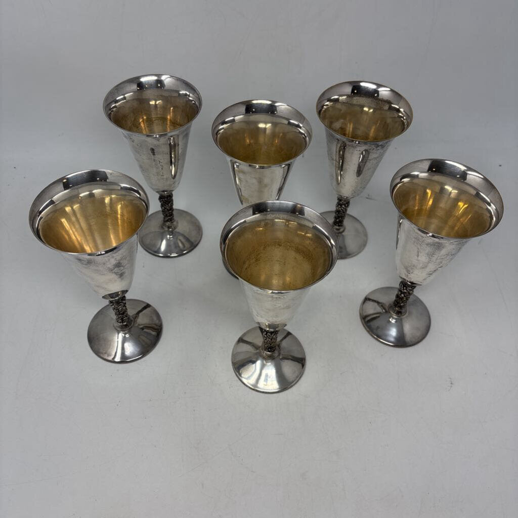 Grapevine Stem Design Goblets 6 Pc