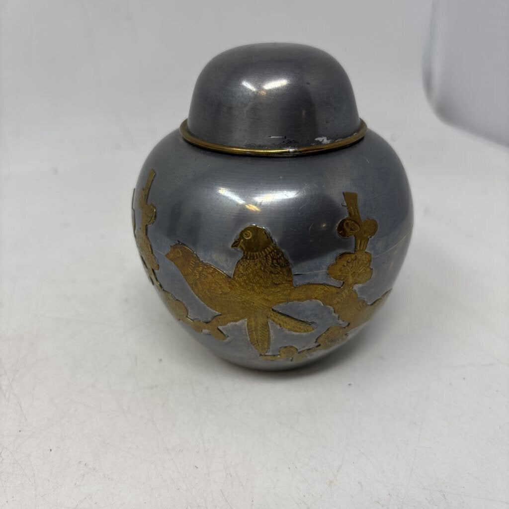 Asian Pewter Ginger Jar