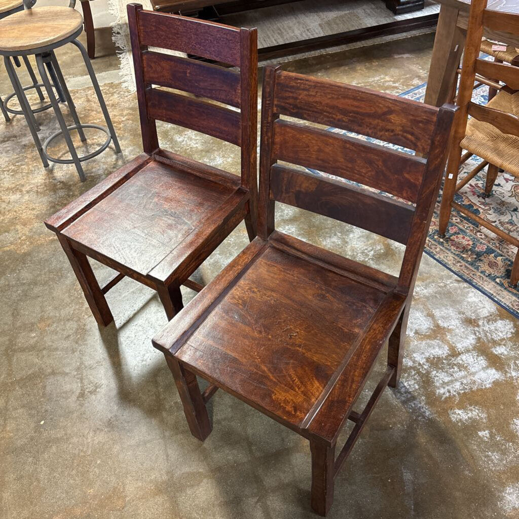 Wooden Chairs Pair