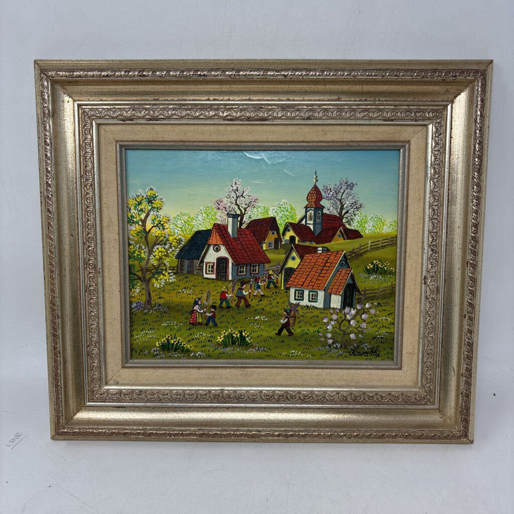 Primitive Folk Art Style Signed Kowalski