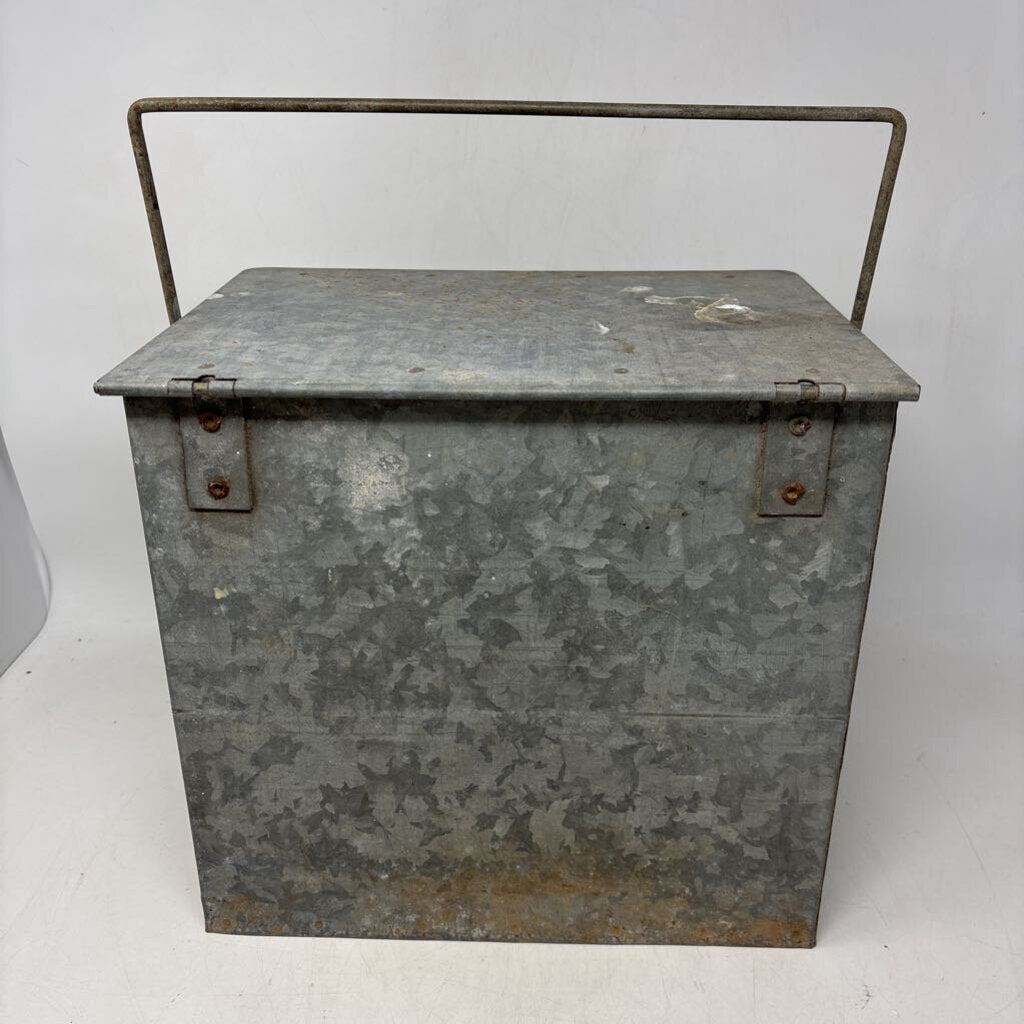 Vintage Metal Porch Milk Box 12 X 9 X 11