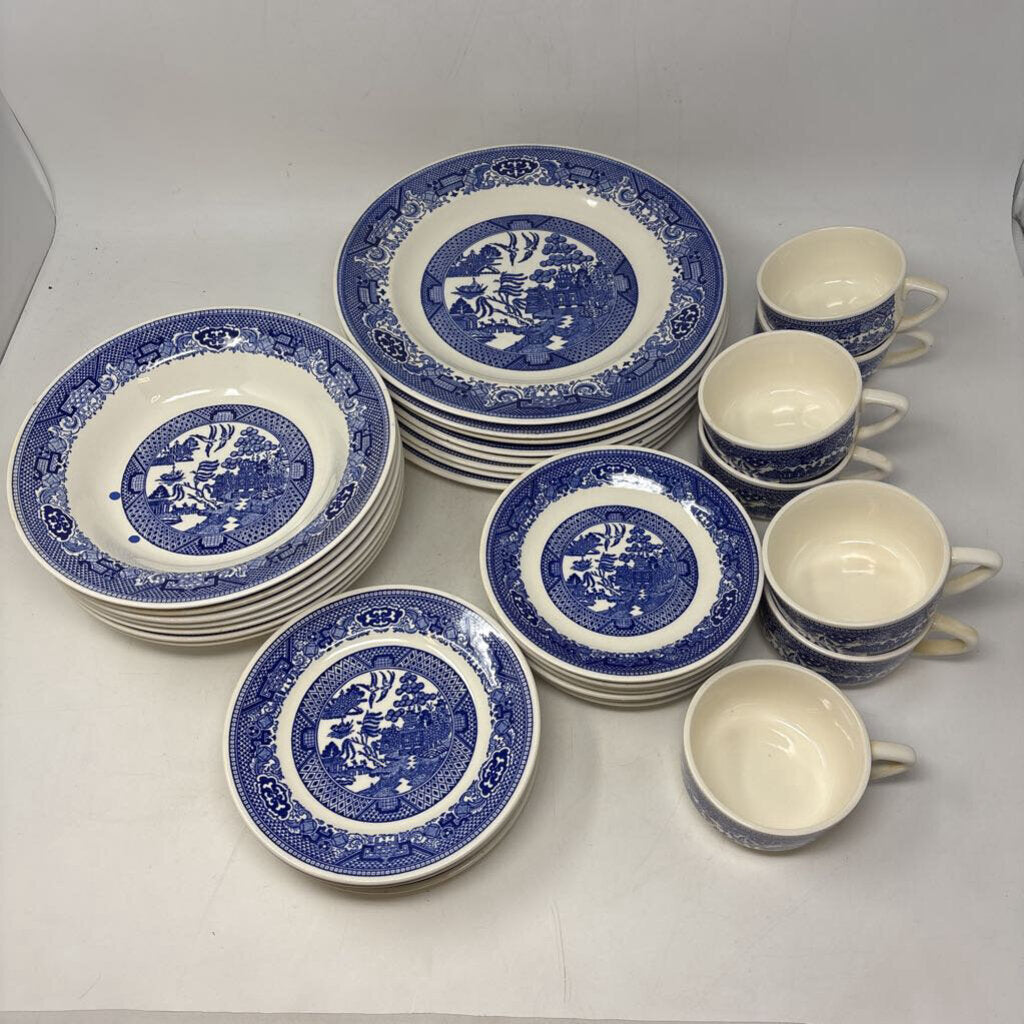 Willow Ware China Setting for 6 Plus Extra