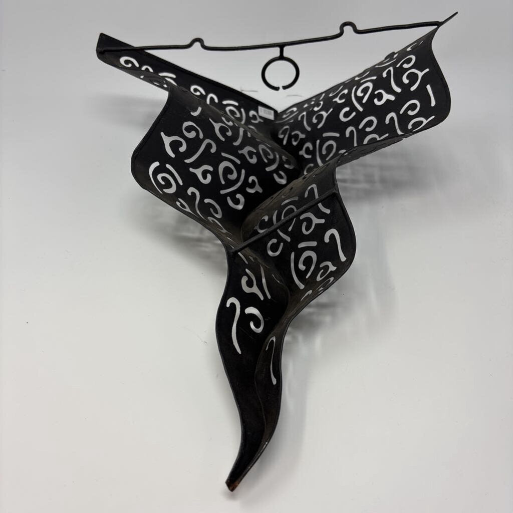 Wavy Metal Wall Scroll Deco 16"H