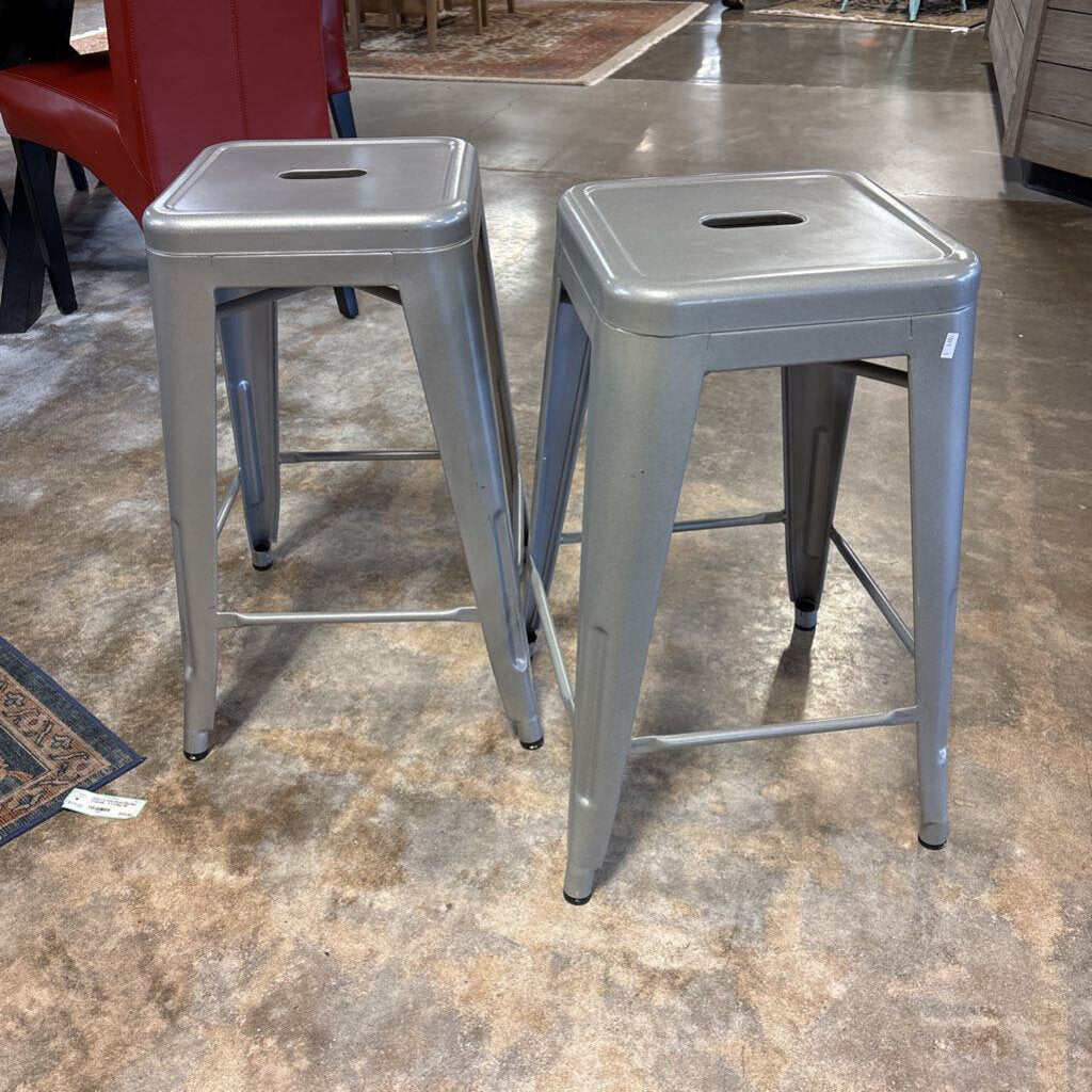 Metal Stacking Barstools Pair