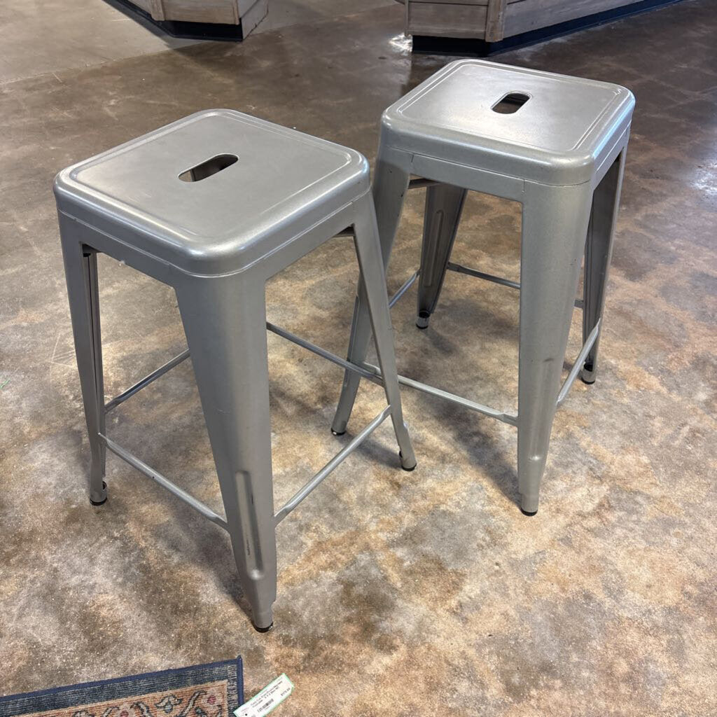 Metal Stacking Barstools Pair