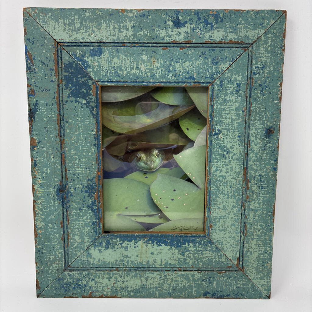 Framed Frog In Lily Pad