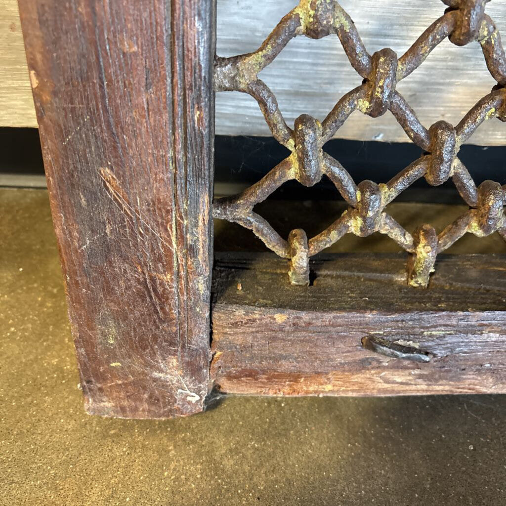 Vintage Wood/Metal Window Panel 27.25 X 24