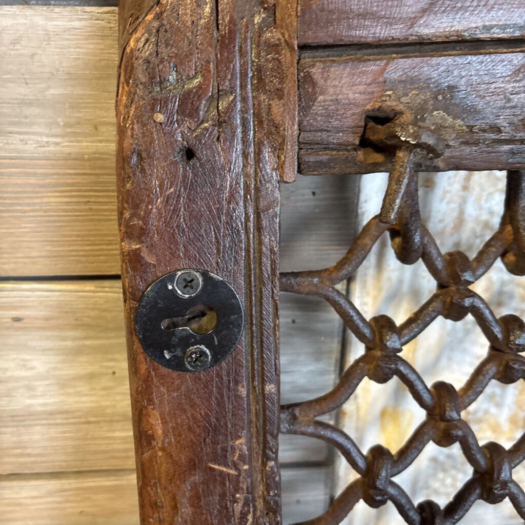 Vintage Wood/Metal Window Panel 27.25 X 24