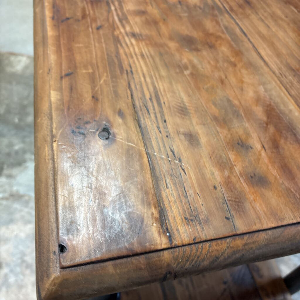 Wood & Metal Rolling Industrial Console 63 X 17.5 X 36