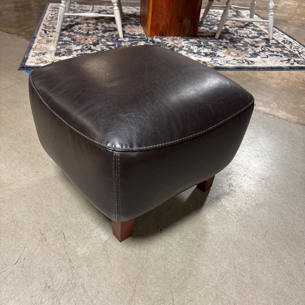 Calia Small Leather Ottoman