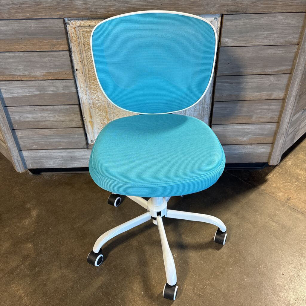 Adjustable Blue & White Office Chair