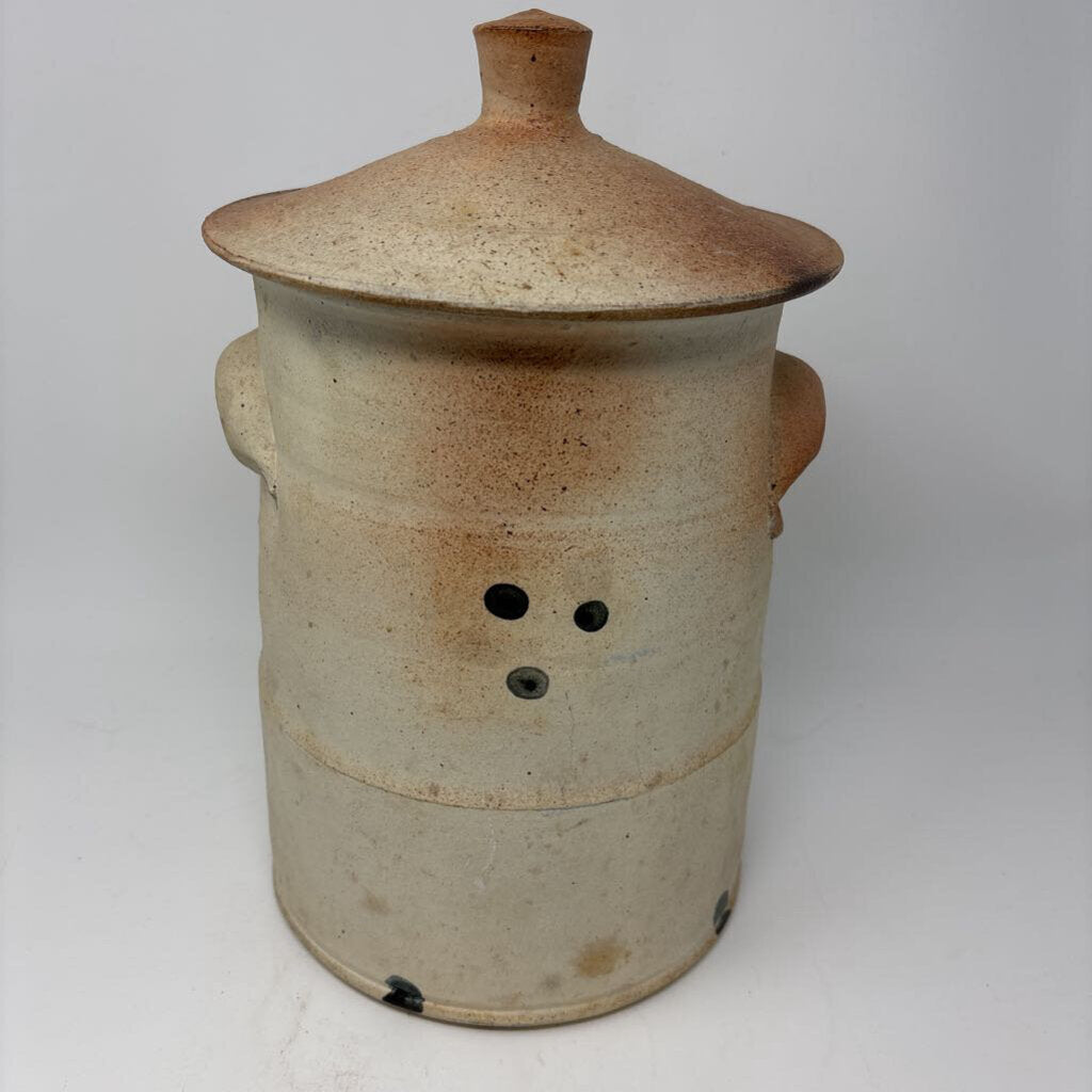 Stoneware Pottery Canister with Lid