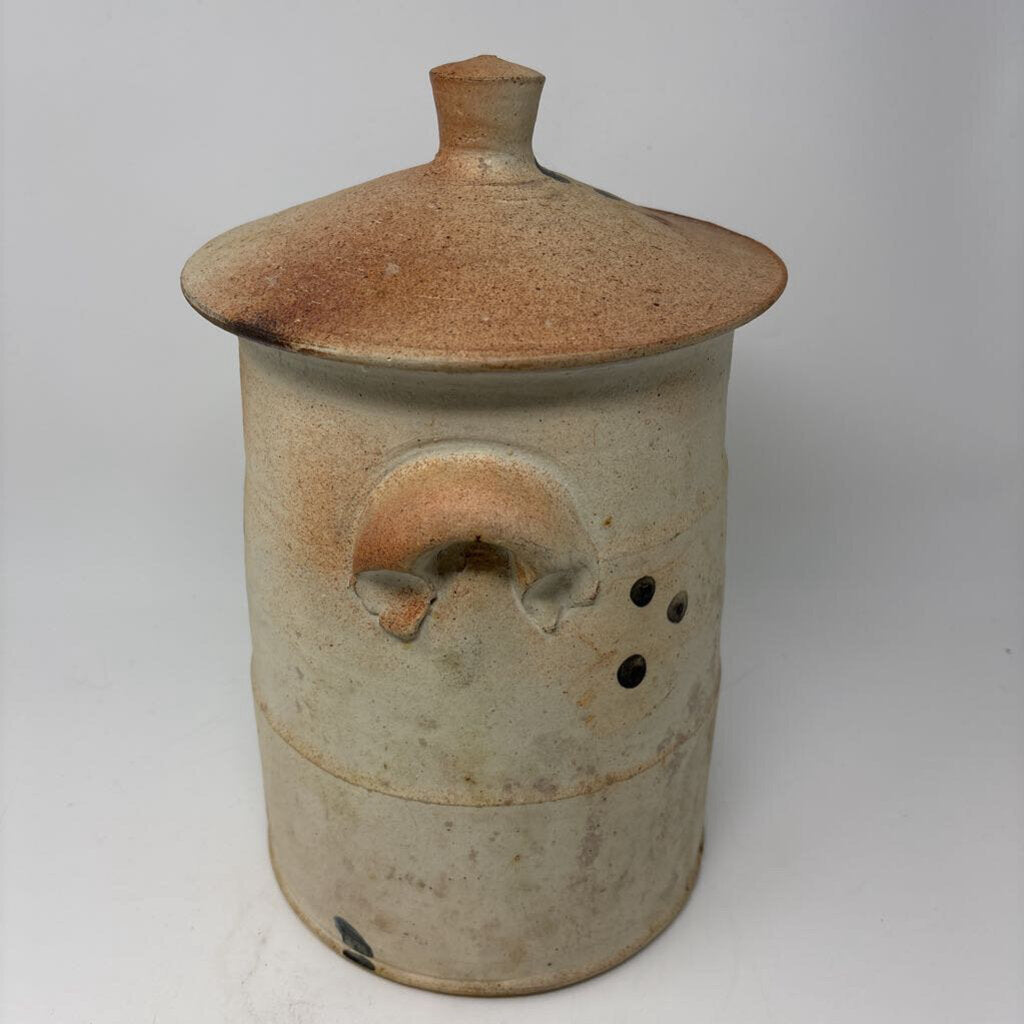 Stoneware Pottery Canister with Lid
