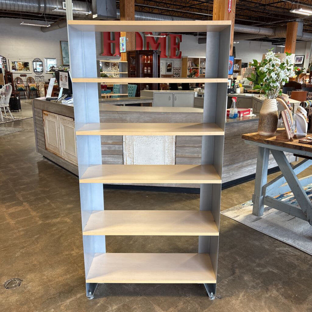 Wood & Metal 5 Shelf Bookcase 32.25 X 12 X 64.5