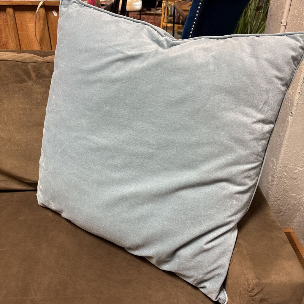 Soft Blue Velvet Pillow 26 x 26