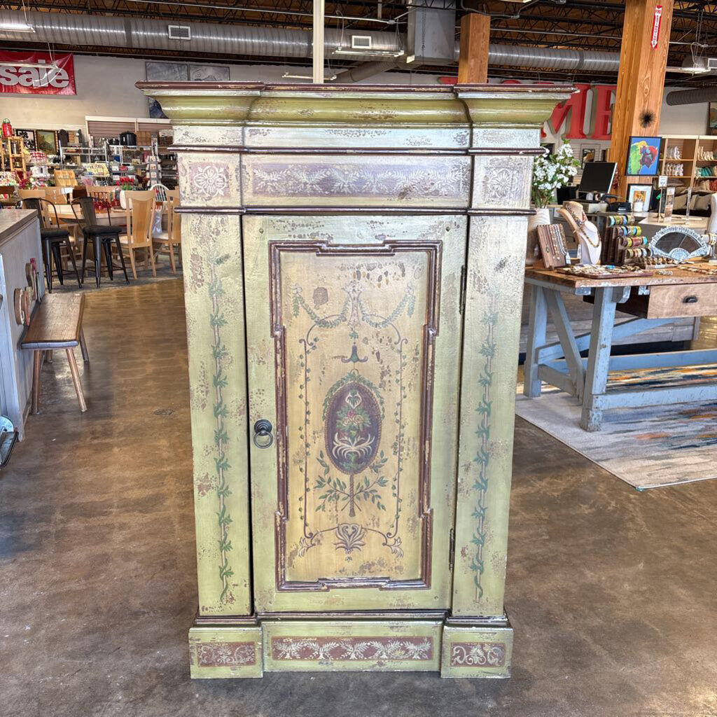 Hand Painted Vintage Wine Cabinet