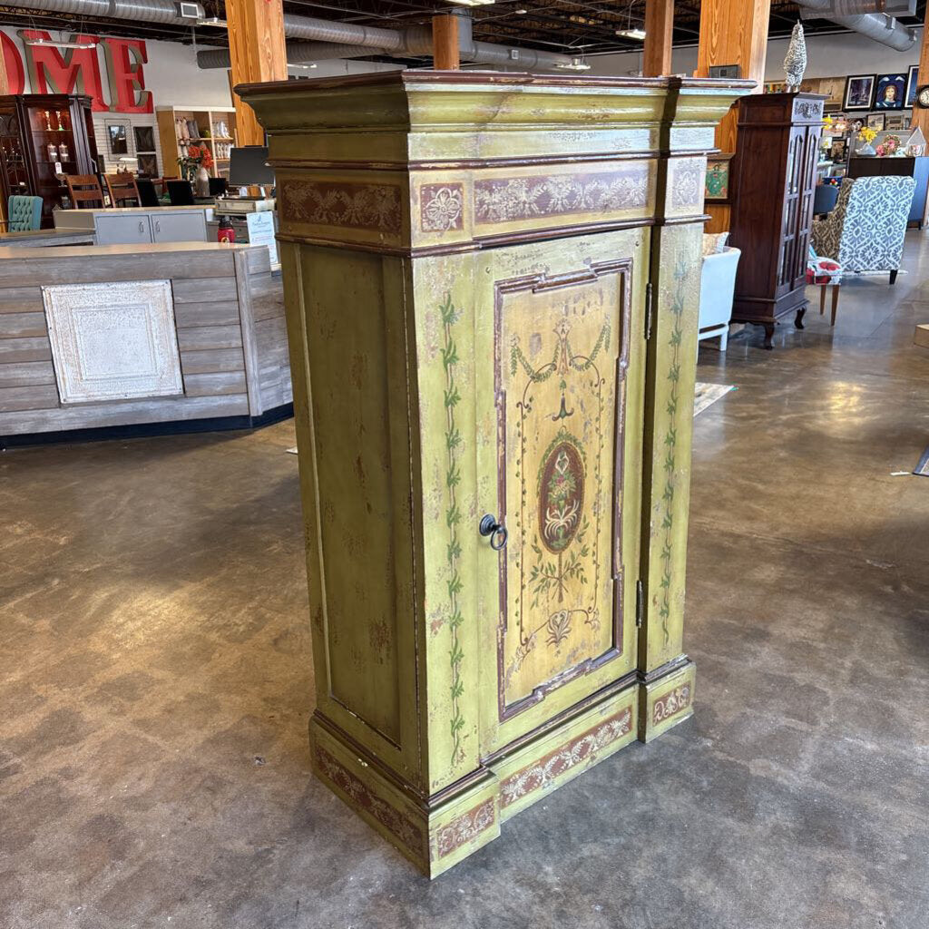 Hand Painted Vintage Wine Cabinet