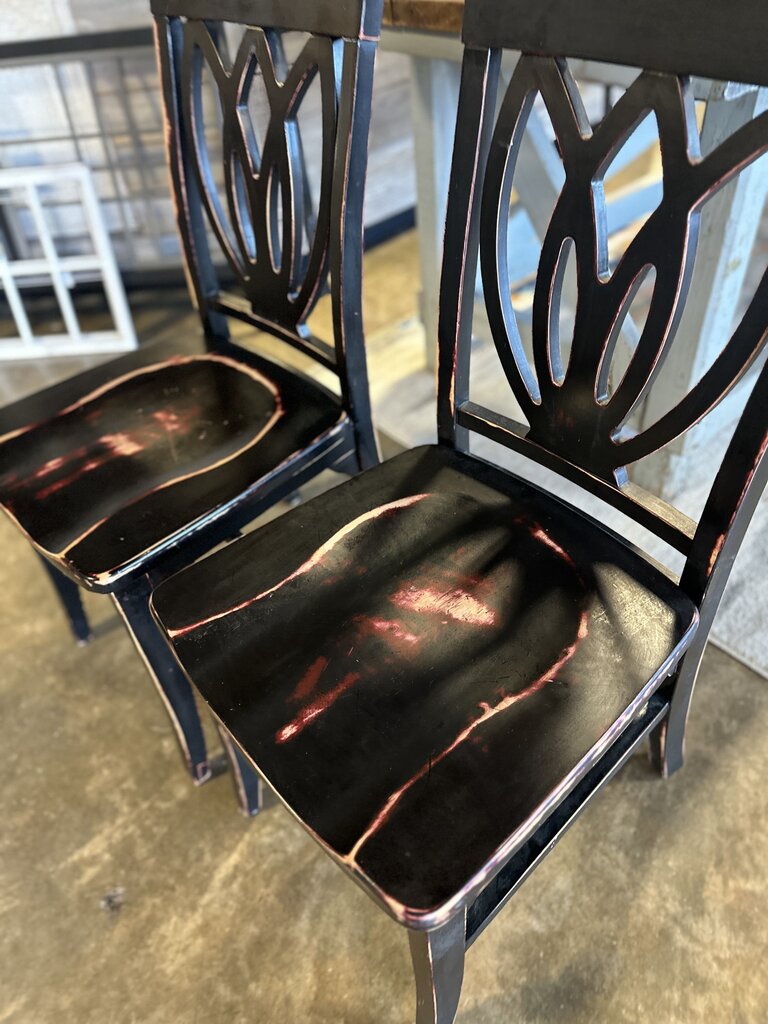 Set 2 Solid Wood Harp Side Chairs